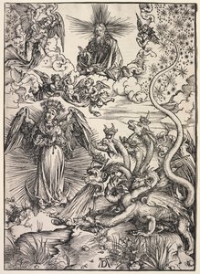 Johannes uppenbarelse: Kvinnan klädd med solen av Albrecht Dürer