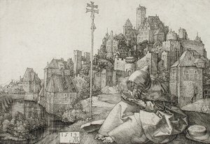 Läsning om den helige Antonius av Albrecht Dürer