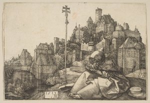 Läsning om den helige Antonius av Albrecht Dürer