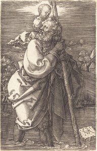 Saint Christopher vänder sig till vänster av Albrecht Dürer