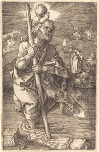 Saint Christopher vänder åt höger av Albrecht Dürer