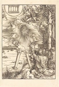 Saint John slukar boken av Albrecht Dürer