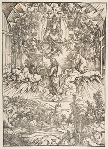 Sankt Johannes inför Gud och de äldste, från The Apocalypse, ca. 1496. av Albrecht Dürer