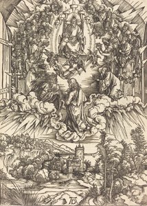 Sankt Johannes inför Gud och de äldste, förmodligen ca. 14961498. av Albrecht Dürer