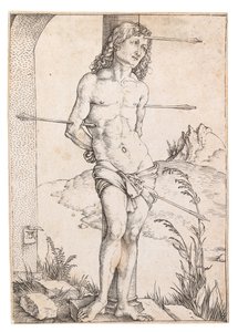Sankt Sebastian vid kolonnen, ca. 1500. av Albrecht Dürer