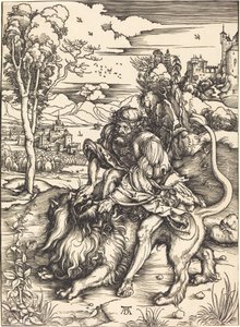 Simson slåss med lejonet av Albrecht Dürer