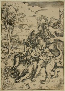 Samson i kamp med lejonet av Albrecht Dürer