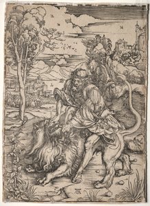 Simson dödar lejonet av Albrecht Dürer