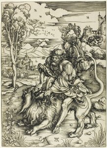 Simson river lejonet av Albrecht Dürer