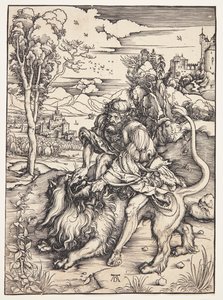 Samson som sliter sönder lejonet av Albrecht Dürer