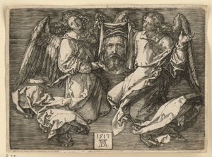 Veronikas svetteduk, hållen av två änglar av Albrecht Dürer