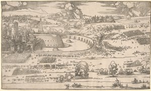 Belägring av en fästning: Höger del. av Albrecht Dürer