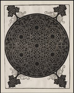Sjätte knuten, 7 små knutsystem med svarta mittpunkter, c.1506 av Albrecht Dürer