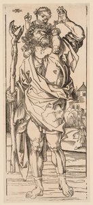 St. Christopher korsar strömmen av Albrecht Dürer