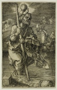 St. Christopher vänder mot höger av Albrecht Dürer