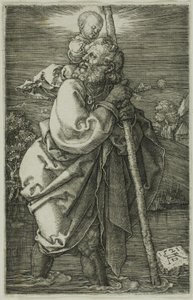 St. Christopher vänd mot vänster av Albrecht Dürer