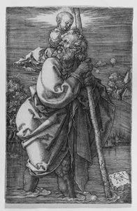 Sankt Kristoffer, vänd åt vänster av Albrecht Dürer