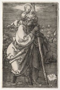 St. Christopher, vänd mot vänster, 1521. av Albrecht Dürer