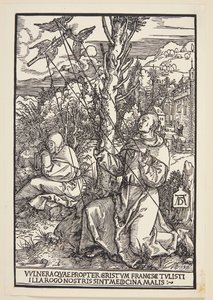St Francis tar emot stigmata av Albrecht Dürer