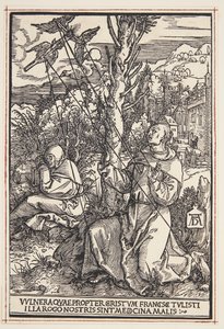 St Francis tar emot stigmata av Albrecht Dürer