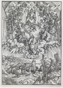 St. John before God and the Elders, från serien "The Apocalypse" av Albrecht Dürer