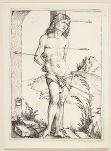 St Sebastian vid kolumnen av Albrecht Dürer