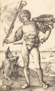 Fanebärare, ca. 15021503. av Albrecht Dürer