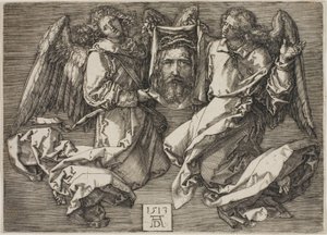 Sudarium visas av två änglar av Albrecht Dürer