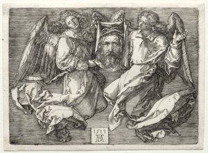 Sudarium visas av två änglar av Albrecht Dürer