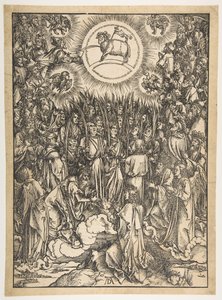 The Adoration of the Lamb, från The Apocalypse, Latin Edition, 1511, 1511. av Albrecht Dürer