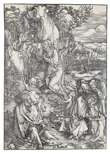The Agony in the Garden, från serien The Great Passion, ca. 1496. av Albrecht Dürer