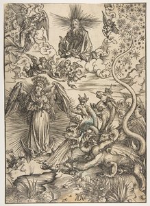 The Apocalyptic Woman, från The Apocalypse, Latin Edition, 1511, 1511. av Albrecht Dürer