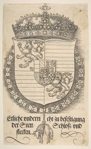 Vapen av Ferdinand I, kung av Ungern och Böhmen.n.d. av Albrecht Dürer
