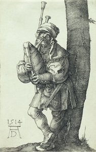 Säckpiparen, 1514 av Albrecht Dürer