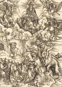 Odjuret med två horn som ett lamm, 1498. av Albrecht Dürer