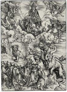 Odjuret med två horn som ett lamm, ca. 1497 av Albrecht Dürer