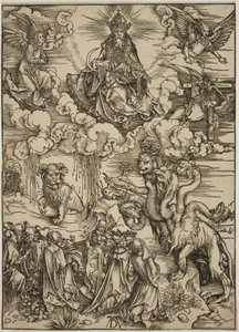 Odjuret med två horn som ett lamm av Albrecht Dürer