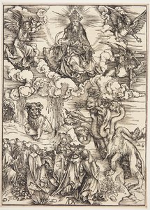 Odjuret med två horn som ett lamm av Albrecht Dürer