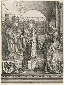 Filip den vackras trolovning med Jeanne av Kastilien av Albrecht Dürer