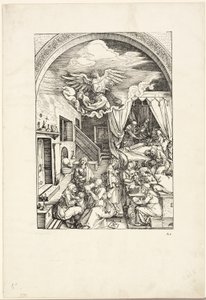 The Birth of the Virgin, från The Life of the Virgin av Albrecht Dürer