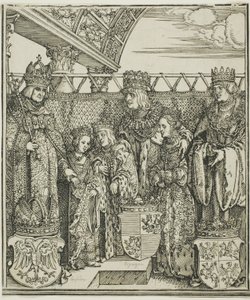 Kongressen och dubbelförlovningen i Wien, från Maximilian I:s triumfbåge av Albrecht Dürer