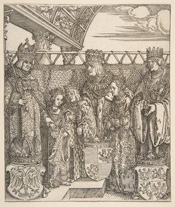Prinskongressen i Wien, från kejsar Maximilian I:s triumfbåge, 1515. av Albrecht Dürer