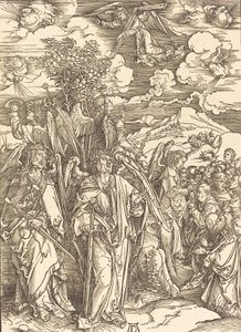 De fyra änglarna som håller vindarna, 1498. av Albrecht Dürer