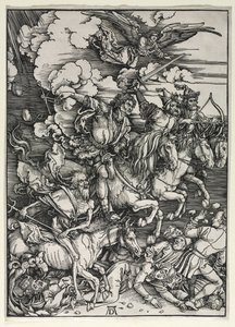 De fyra ryttarna, från The Apocalypse, ca. 1498. av Albrecht Dürer