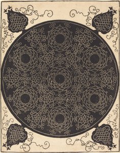 Den fjärde knuten (som kombinerar sju cirkulära grupper av knutar med svarta mittpunkter) av Albrecht Dürer