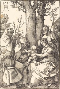 Den heliga familjen med Joachim och Anne under ett träd av Albrecht Dürer