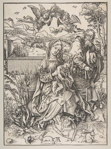 Den heliga familjen med tre harar, ca. 1497-98. av Albrecht Dürer