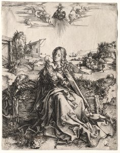 Den heliga familjen med fjärilen. av Albrecht Dürer