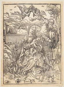 Den heliga familjen med tre harar av Albrecht Dürer