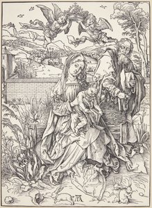 Den heliga familjen med tre harar av Albrecht Dürer